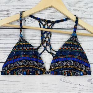 L.A Hearts lattice back multicolor bikini top